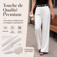 Pantalon de costume ample à jambes larges pour femme