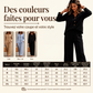 🌸 OFFRE LIMITÉE –50% ! ✨ Ensemble pour femme : haut à col V à manches longues et pantalon large