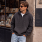 Sweat à capuche en maille à demi-zip pour homme