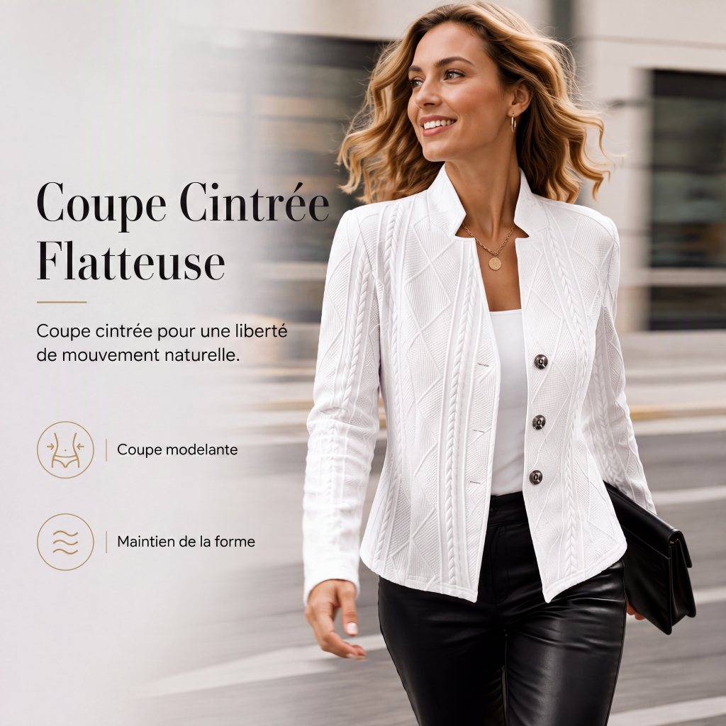 Blazer boutonné texturé pour femme