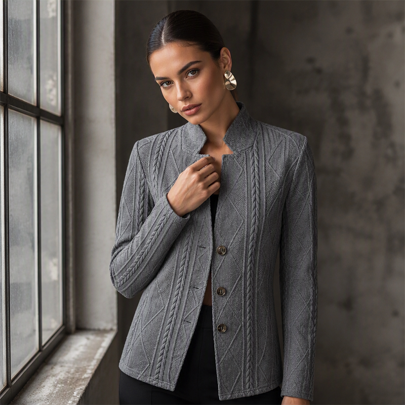 Blazer boutonné texturé pour femme