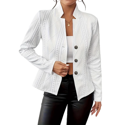 Blazer boutonné texturé pour femme