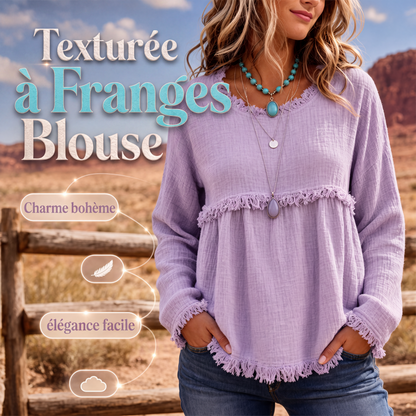 🌙 OFFRE LIMITÉE -50% ! 💕 Haut décontracté vintage à franges pour femme