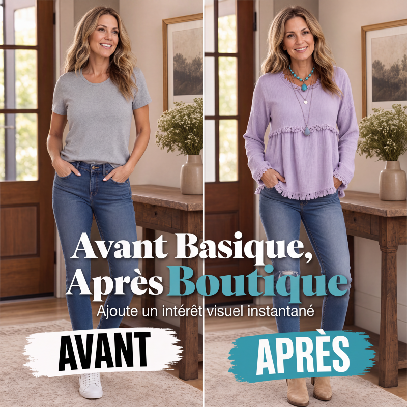 🌙 OFFRE LIMITÉE -50% ! 💕 Haut décontracté vintage à franges pour femme