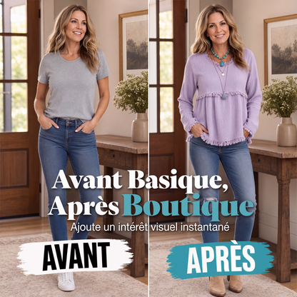🌙 OFFRE LIMITÉE -50% ! 💕 Haut décontracté vintage à franges pour femme
