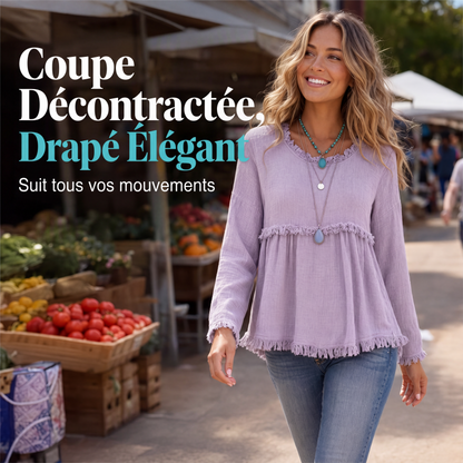 🌙 OFFRE LIMITÉE -50% ! 💕 Haut décontracté vintage à franges pour femme