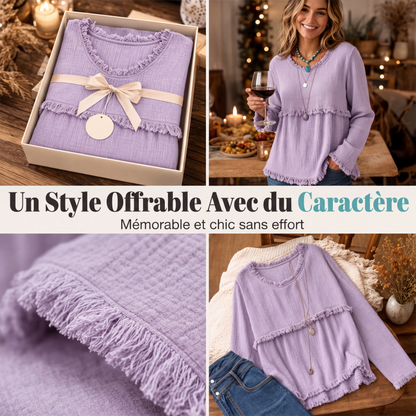 🌙 OFFRE LIMITÉE -50% ! 💕 Haut décontracté vintage à franges pour femme