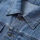 Manteau en jean long décontracté pour femme, à boutons