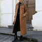 Manteau en jean long décontracté pour femme, à boutons