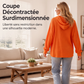 Sweat à capuche ample en maille gaufrette pour femme avec poches