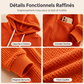 Sweat à capuche ample en maille gaufrette pour femme avec poches