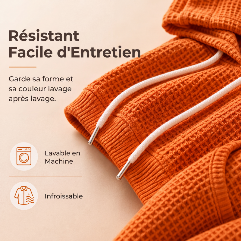 Sweat à capuche ample en maille gaufrette pour femme avec poches