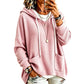 Sweat à capuche ample en maille gaufrette pour femme avec poches