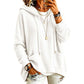 Sweat à capuche ample en maille gaufrette pour femme avec poches