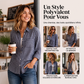 Chemise à carreaux à manches longues et boutons pour femme