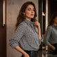 Chemise à carreaux à manches longues et boutons pour femme