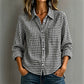 Chemise à carreaux à manches longues et boutons pour femme
