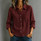 Chemise à carreaux à manches longues et boutons pour femme