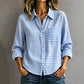 Chemise à carreaux à manches longues et boutons pour femme