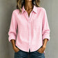 Chemise à carreaux à manches longues et boutons pour femme