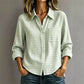 Chemise à carreaux à manches longues et boutons pour femme