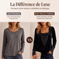 Haut à manches longues élégant pour femme avec patchwork de sequins