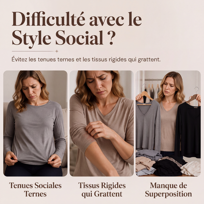 Haut à manches longues élégant pour femme avec patchwork de sequins