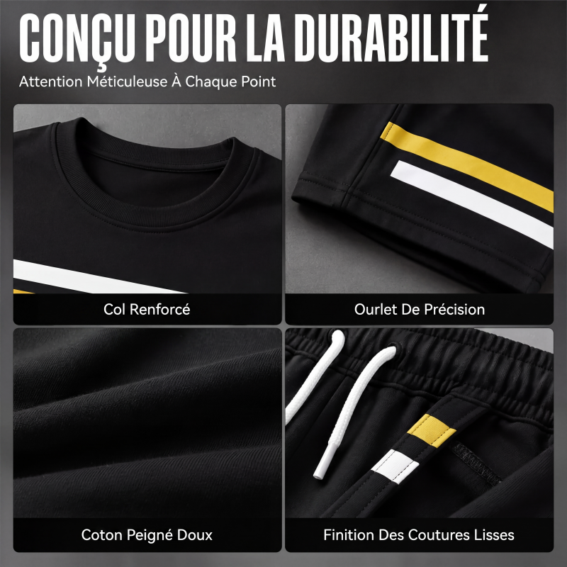 Ensemble t-shirt à manches courtes décontracté et short pour homme