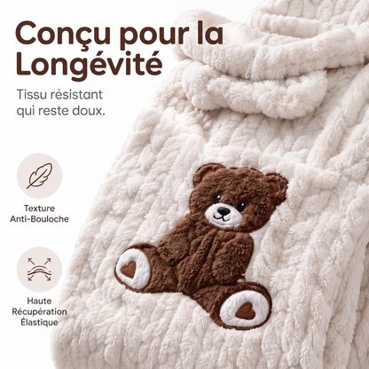 Combinaison à manches longues à capuche en peluche pour femme