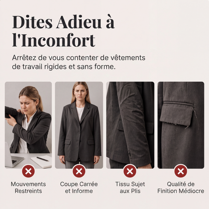 Blazer femme à col V et bouton unique
