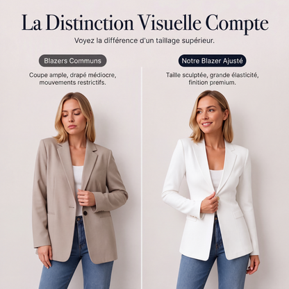 Blazer femme à col V et bouton unique