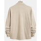 Chemise décontractée à manches longues et col boutonné pour homme