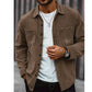 Chemise décontractée à manches longues et col boutonné pour homme