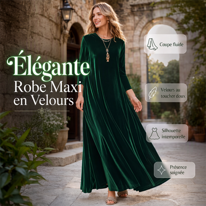 Robe longue élégante en velours pour femmes