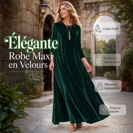 Robe longue élégante en velours pour femmes
