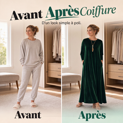 Robe longue élégante en velours pour femmes