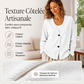 Cardigan en maille velours côtelé col V pour femme