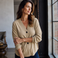 Cardigan en maille velours côtelé col V pour femme