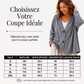 Cardigan en maille velours côtelé col V pour femme