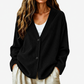 Cardigan en maille velours côtelé col V pour femme