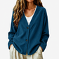 Cardigan en maille velours côtelé col V pour femme