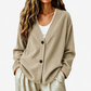 Cardigan en maille velours côtelé col V pour femme