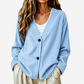 Cardigan en maille velours côtelé col V pour femme