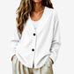 Cardigan en maille velours côtelé col V pour femme