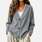 Cardigan en maille velours côtelé col V pour femme