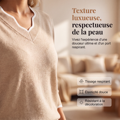Haut en maille décontracté à manches longues pour femme