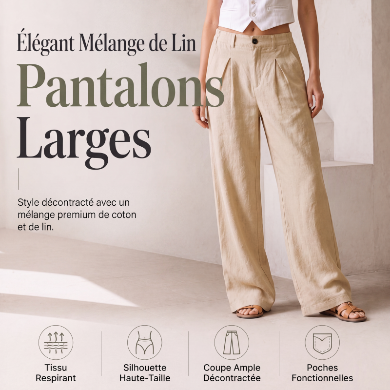 Pantalon large d'été respirant pour femme