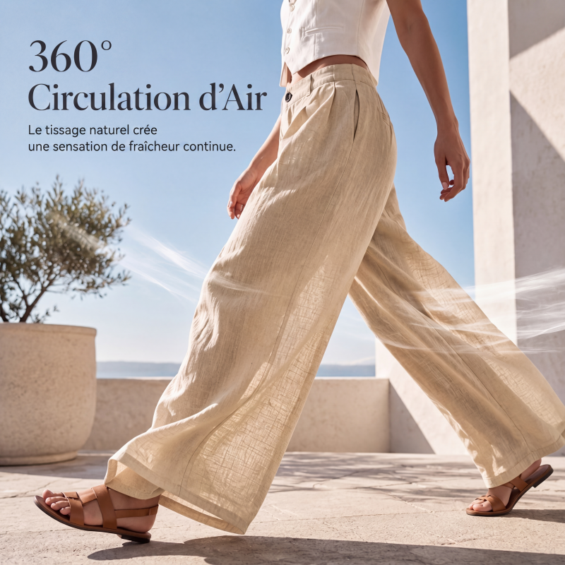 Pantalon large d'été respirant pour femme