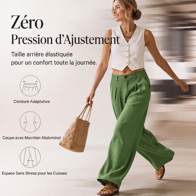 Pantalon large d'été respirant pour femme