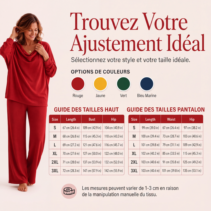 Ensemble pour femme : haut à col en bénitier et pantalon large